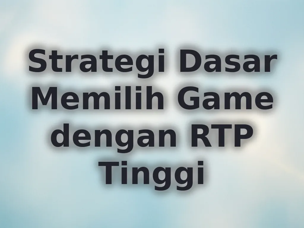 Strategi Dasar Memilih Game dengan RTP Tinggi